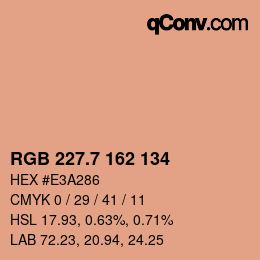 カラーコード: RGB 227.7 162 134 | qconv.com