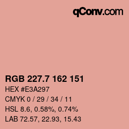 カラーコード: RGB 227.7 162 151 | qconv.com