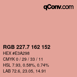 カラーコード: RGB 227.7 162 152 | qconv.com