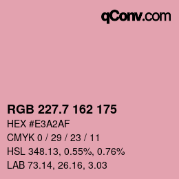 カラーコード: RGB 227.7 162 175 | qconv.com