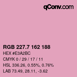 カラーコード: RGB 227.7 162 188 | qconv.com