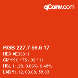 カラーコード: RGB 227.7 56.6 17 | qconv.com