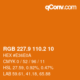 Color code: RGB 227.9 110.2 10 | qconv.com