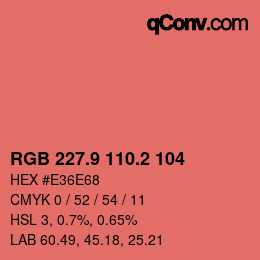 Color code: RGB 227.9 110.2 104 | qconv.com