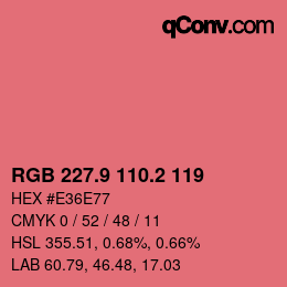 Color code: RGB 227.9 110.2 119 | qconv.com