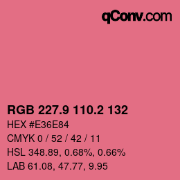 カラーコード: RGB 227.9 110.2 132 | qconv.com