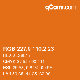 Color code: RGB 227.9 110.2 23 | qconv.com