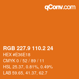 Color code: RGB 227.9 110.2 24 | qconv.com