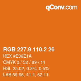 Color code: RGB 227.9 110.2 26 | qconv.com