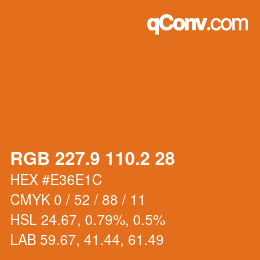 Color code: RGB 227.9 110.2 28 | qconv.com