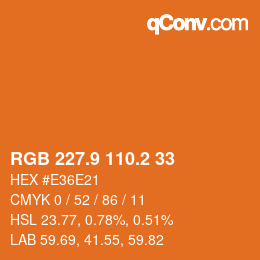 Color code: RGB 227.9 110.2 33 | qconv.com