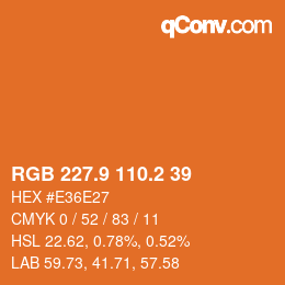 Color code: RGB 227.9 110.2 39 | qconv.com