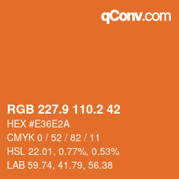 Color code: RGB 227.9 110.2 42 | qconv.com
