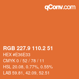 Color code: RGB 227.9 110.2 51 | qconv.com