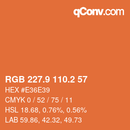 Color code: RGB 227.9 110.2 57 | qconv.com