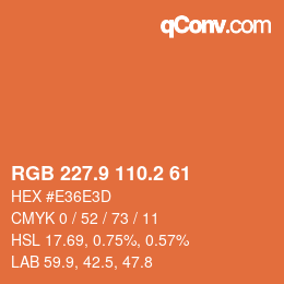 Color code: RGB 227.9 110.2 61 | qconv.com