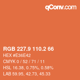 Color code: RGB 227.9 110.2 66 | qconv.com