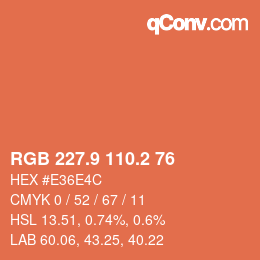 Color code: RGB 227.9 110.2 76 | qconv.com