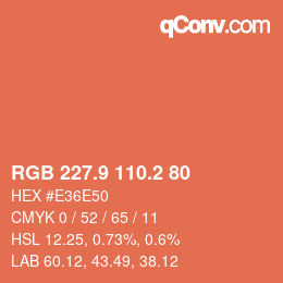 Color code: RGB 227.9 110.2 80 | qconv.com