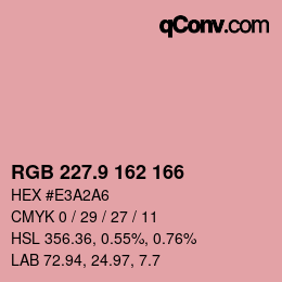 Farbcode: RGB 227.9 162 166 | qconv.com