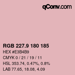 Color code: RGB 227.9 180 185 | qconv.com