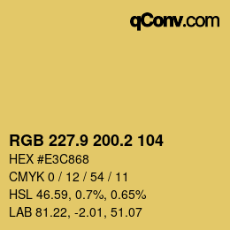 カラーコード: RGB 227.9 200.2 104 | qconv.com
