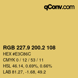 Color code: RGB 227.9 200.2 108 | qconv.com