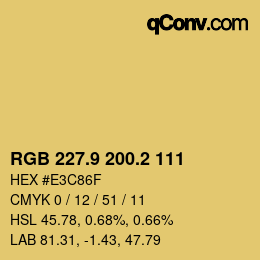 Color code: RGB 227.9 200.2 111 | qconv.com