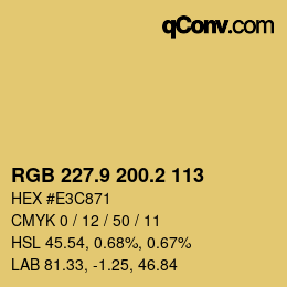 Color code: RGB 227.9 200.2 113 | qconv.com