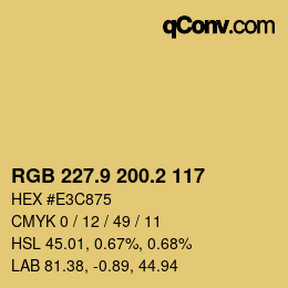 Color code: RGB 227.9 200.2 117 | qconv.com