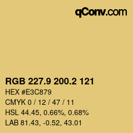 カラーコード: RGB 227.9 200.2 121 | qconv.com