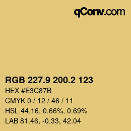 Color code: RGB 227.9 200.2 123 | qconv.com