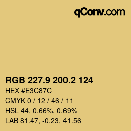 Color code: RGB 227.9 200.2 124 | qconv.com