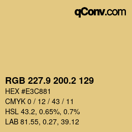 Color code: RGB 227.9 200.2 129 | qconv.com