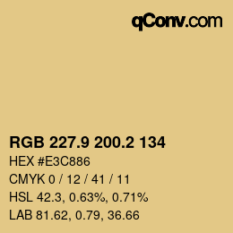 Color code: RGB 227.9 200.2 134 | qconv.com