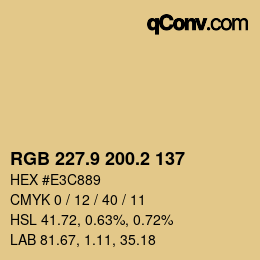 カラーコード: RGB 227.9 200.2 137 | qconv.com