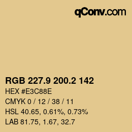 Color code: RGB 227.9 200.2 142 | qconv.com