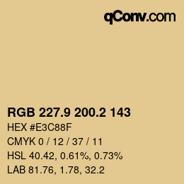 Color code: RGB 227.9 200.2 143 | qconv.com