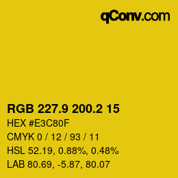 カラーコード: RGB 227.9 200.2 15 | qconv.com
