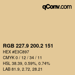 Color code: RGB 227.9 200.2 151 | qconv.com