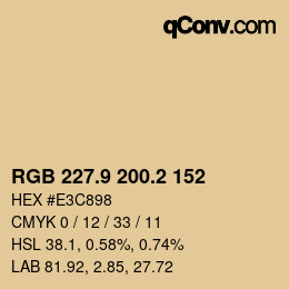 Color code: RGB 227.9 200.2 152 | qconv.com