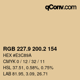 Color code: RGB 227.9 200.2 154 | qconv.com