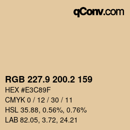Color code: RGB 227.9 200.2 159 | qconv.com