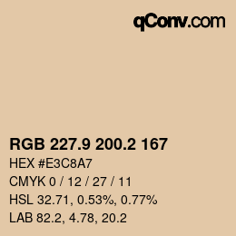 Color code: RGB 227.9 200.2 167 | qconv.com