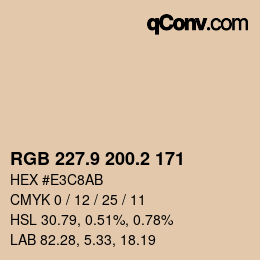 Color code: RGB 227.9 200.2 171 | qconv.com