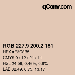 Color code: RGB 227.9 200.2 181 | qconv.com