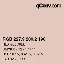 カラーコード: RGB 227.9 200.2 190 | qconv.com