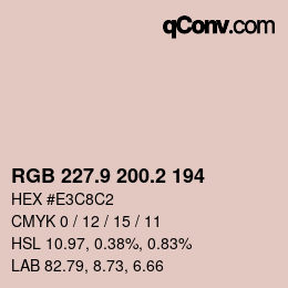 Color code: RGB 227.9 200.2 194 | qconv.com