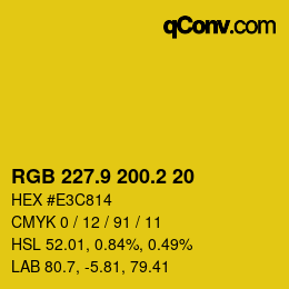 カラーコード: RGB 227.9 200.2 20 | qconv.com