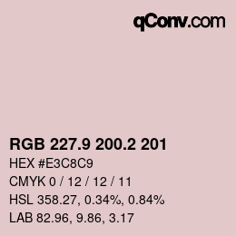 カラーコード: RGB 227.9 200.2 201 | qconv.com